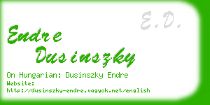 endre dusinszky business card